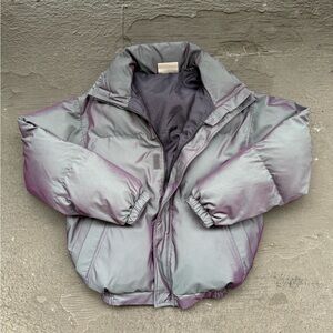 Essentials Metallic Gray Puffer Jacket
